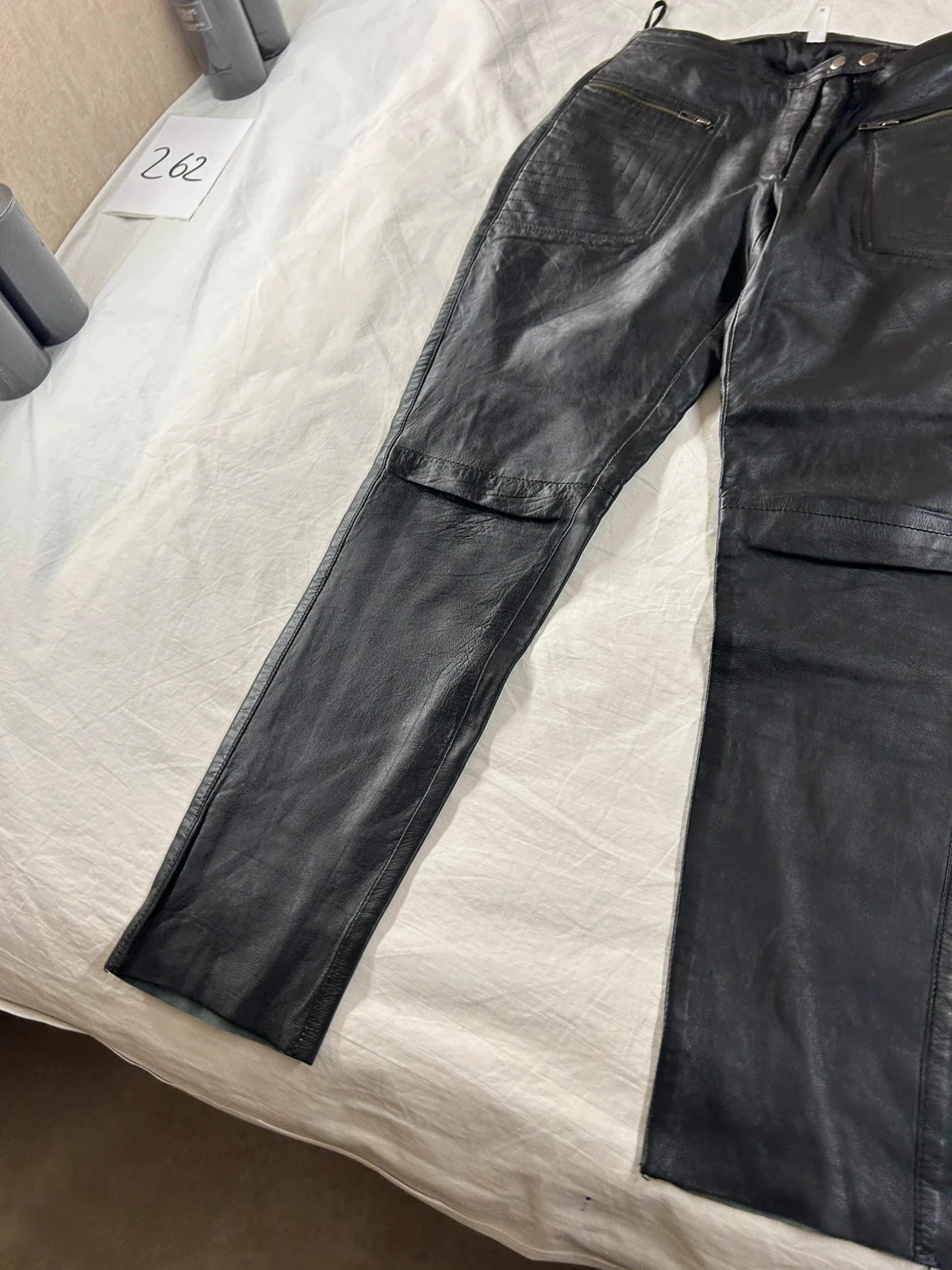 Pantalón negro recto de cuero Vero Moda talla 36 100% cuero – photo 4